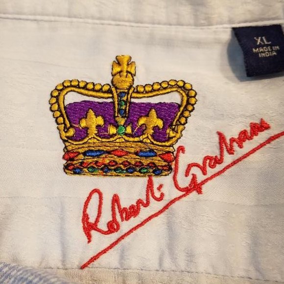 Excellent Robert Graham Men's XL Blue L/S Shirt - Picture 5 of 7